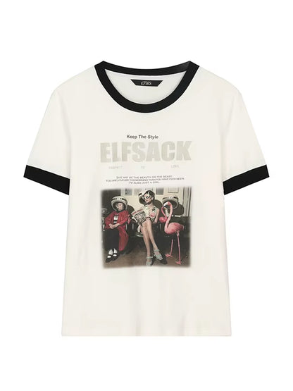 ヴィンテージ風フォトリンガーTシャツ