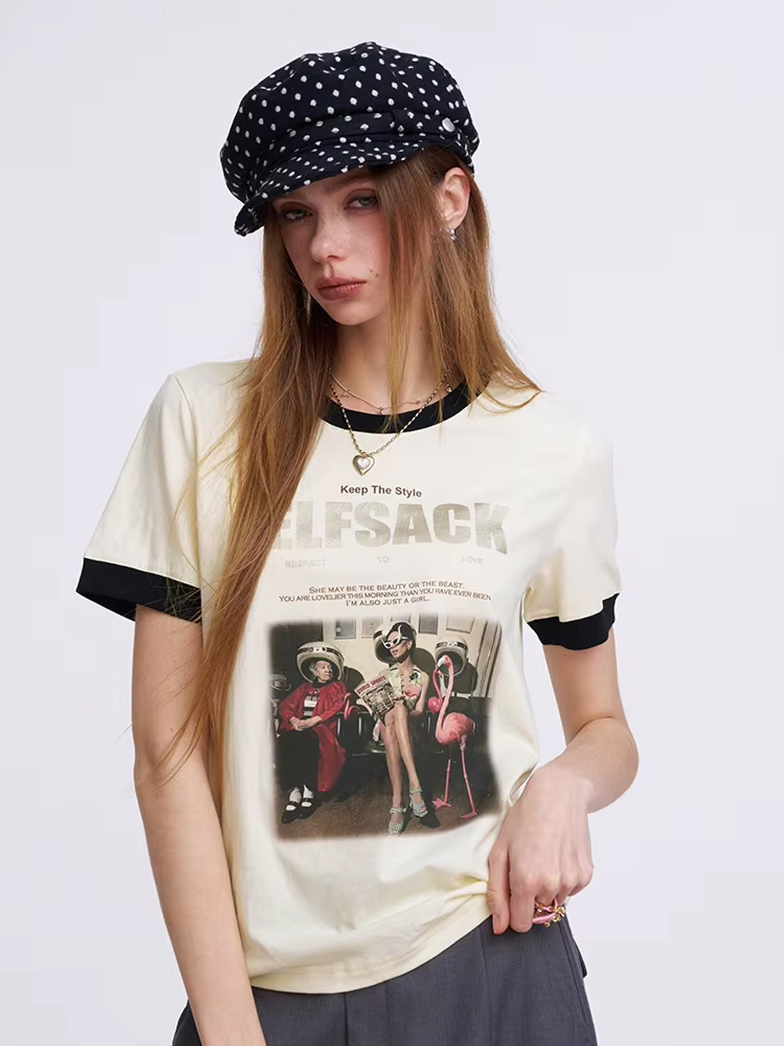 ヴィンテージ風フォトリンガーTシャツ