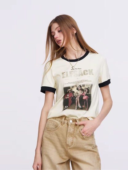 ヴィンテージ風フォトリンガーTシャツ
