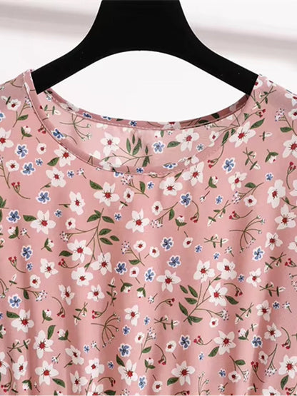 Olivia Dress Long Sleeve High Waist Chiffon Floral